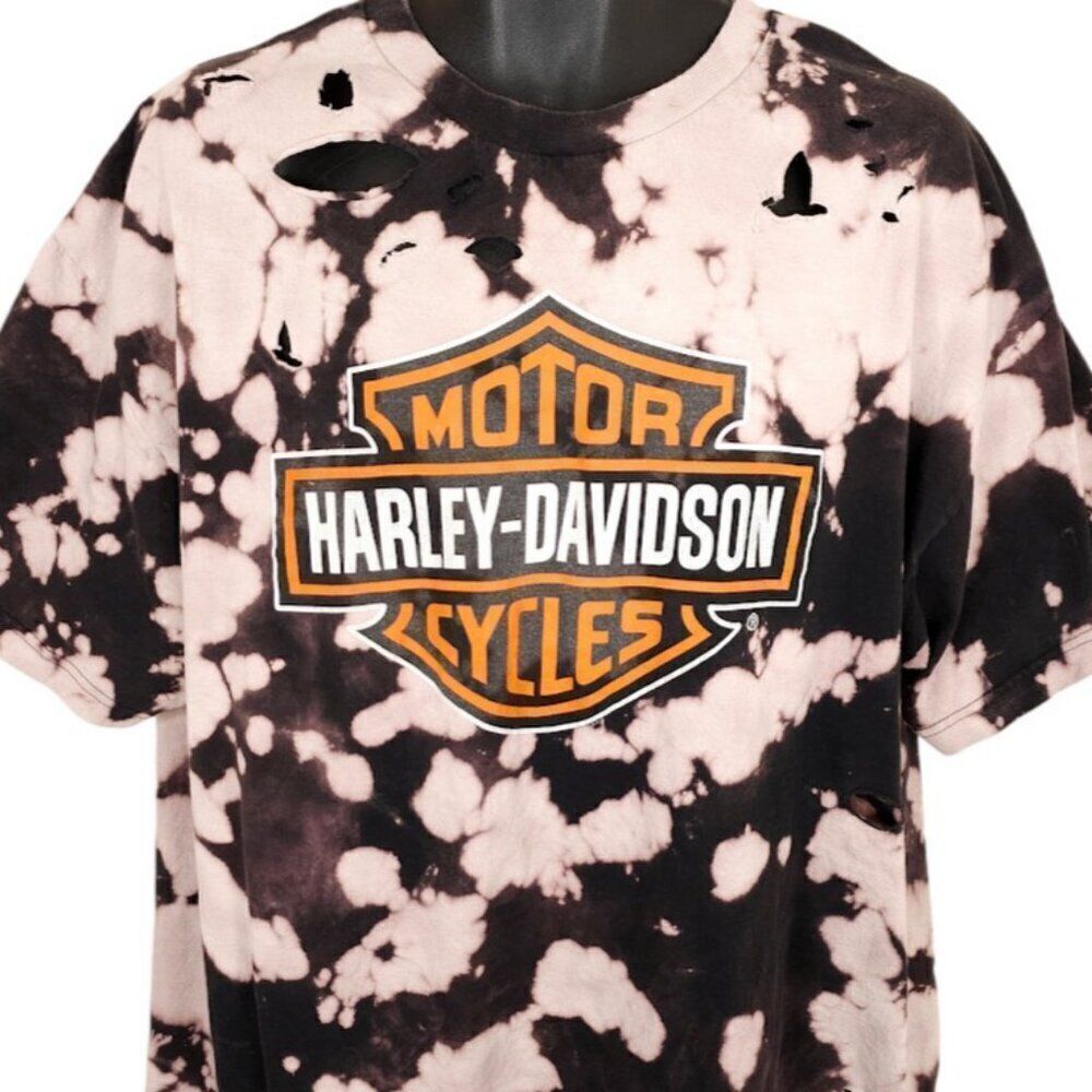 Harley Davidson T Shirt Mens Size 2XL Black Harbor Town Manitowoc Wisconsin